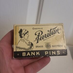 Oakville Puritan Brass Bank Pins Rustproof Vintage Flatpak Packing Box Sewing